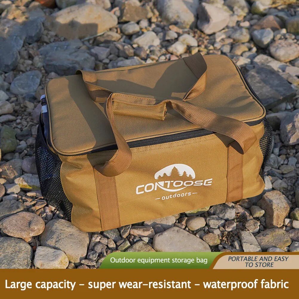 Camping Equipment Storage Bag Portable Outdoor Picnic Kit Sundry Bag Oxford Cloth Large Capacity Multiple Pockets for BBQ Travel