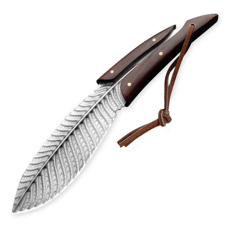 Feather Small Straight Knife Integrated Keel Outdoor Carrying