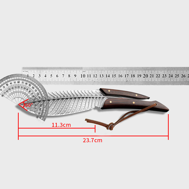 Feather Small Straight Knife Integrated Keel Outdoor Carrying