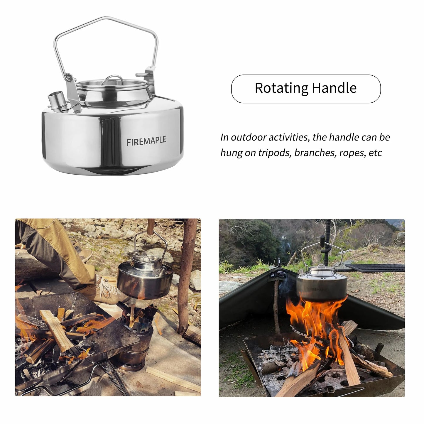 Fire Maple Antarcti Stainless Steel Backpacking Camping Kettle Bushcraft Gear Outdoor Durable Teapot High Quality S304 1L 295g