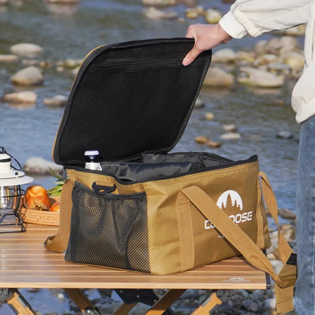 Camping Equipment Storage Bag Portable Outdoor Picnic Kit Sundry Bag Oxford Cloth Large Capacity Multiple Pockets for BBQ Travel