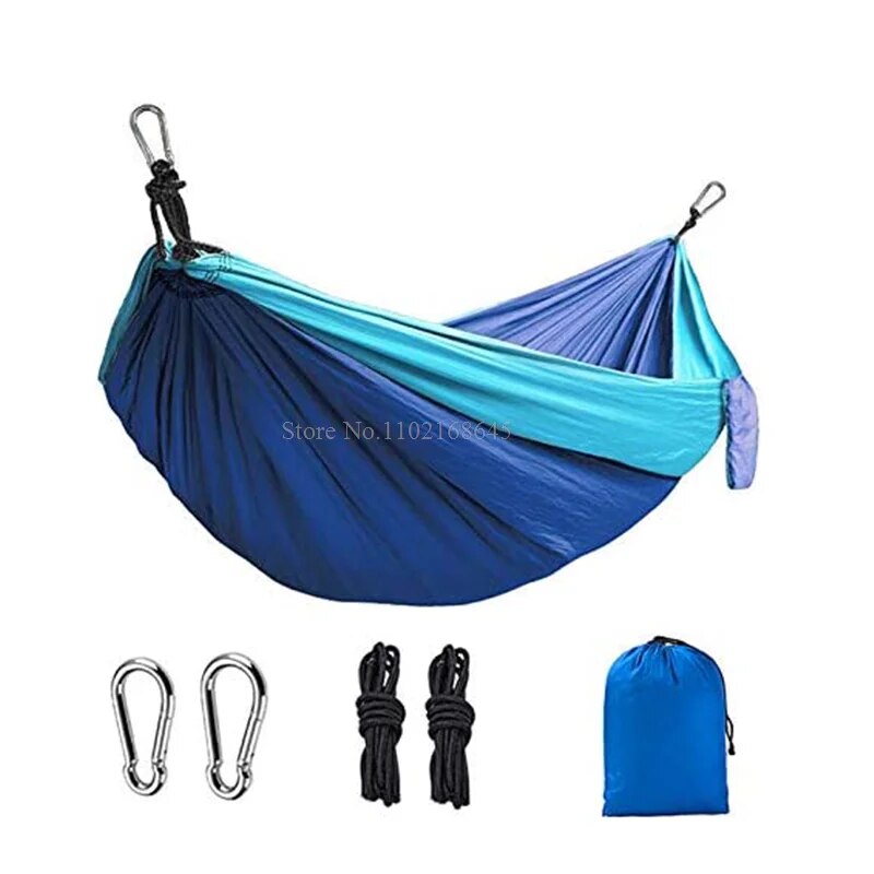 Double Nylon Hammocks for Camping Portable Parachute Hammock for Outdoor Hiking Travel Backpacking Kids Camping Gear