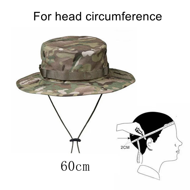 Tactical Camouflage Cap Military Hat Army Caps Men Women Outdoor Sports Sun Boonie Bucket Fishing Hiking Hunting Climbing Hats