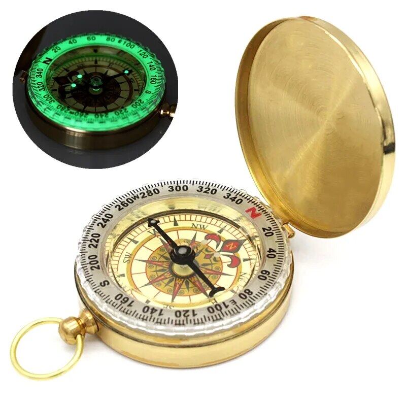 High Quality Camping Hiking Pocket Brass Golden Compass